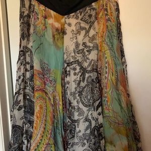 Flowy Boho Coldwater Creek Midi Skirt - 2x